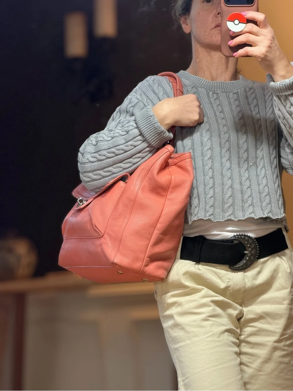 Coach Classic 2012 Coral Pebbled Leather Penelope Tote GUC